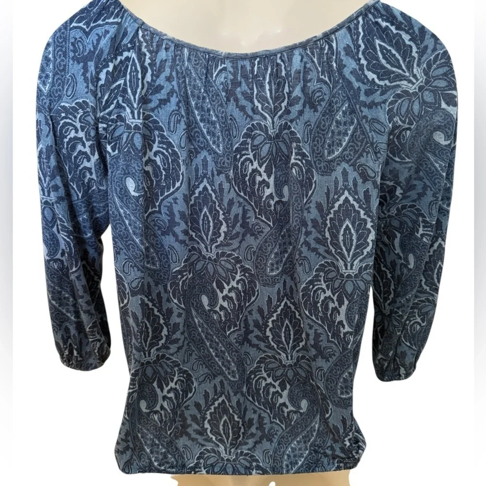 Michael Kors MK Blue Paisley Top Bouse Women PS Small